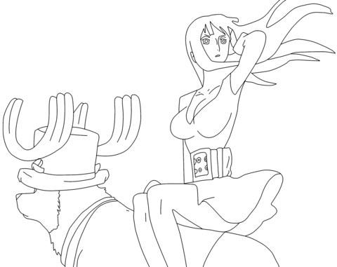 Nico Robin And Chopper Coloring Page